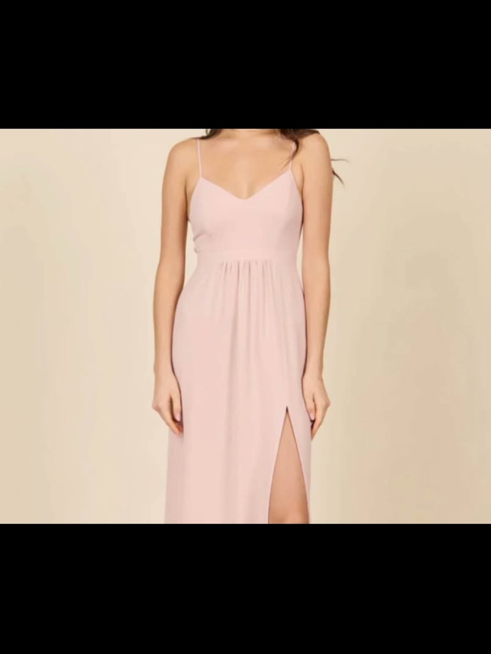 Park & Fifth Blush Pink Strapless-Look Maxi Dress with Side Slit
